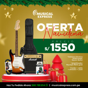 Promocion Navidad Guitarras Amplificadores Instrumento Musicales Lima Peru